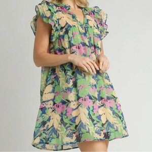 Umgee Floral A-Like multi-colored dress